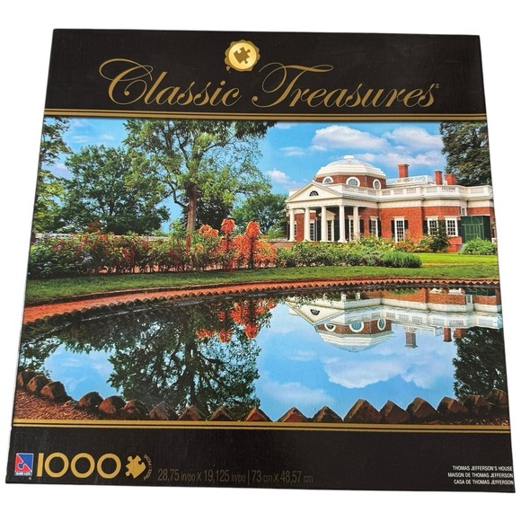 VTG CLASSIC TREASURES 1000 Piece Jigsaw Puzzle – Thomas Jefferson's Monticello‎ - Picture 1 of 6